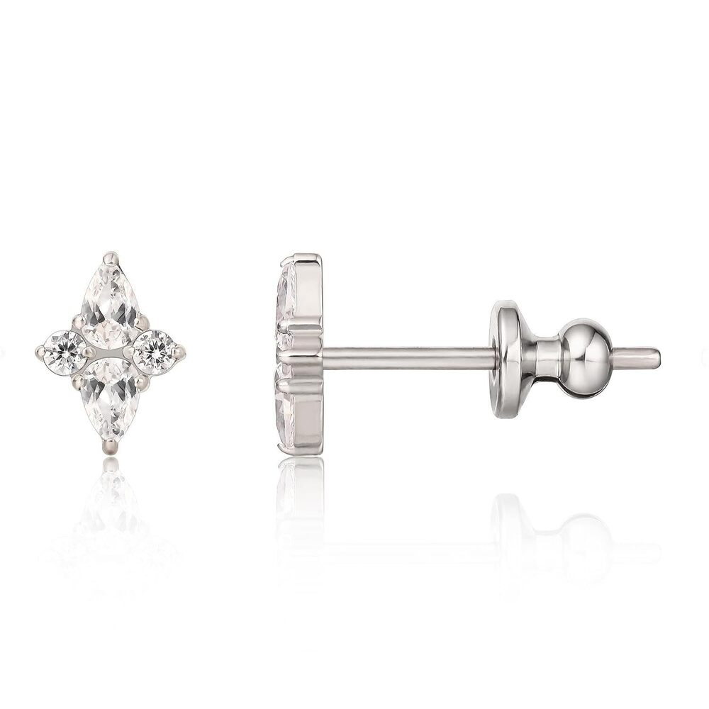 Titanium Stud Earrings Cubic Zirconia for Women